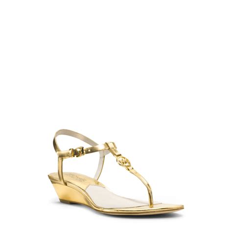 Michael Kors gold leather sandals